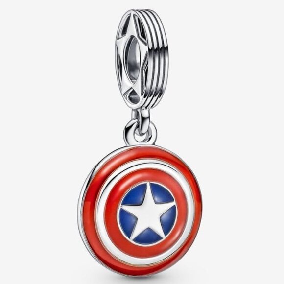 Pandora Red and Blue Captain America charm - Picture 1 of 8